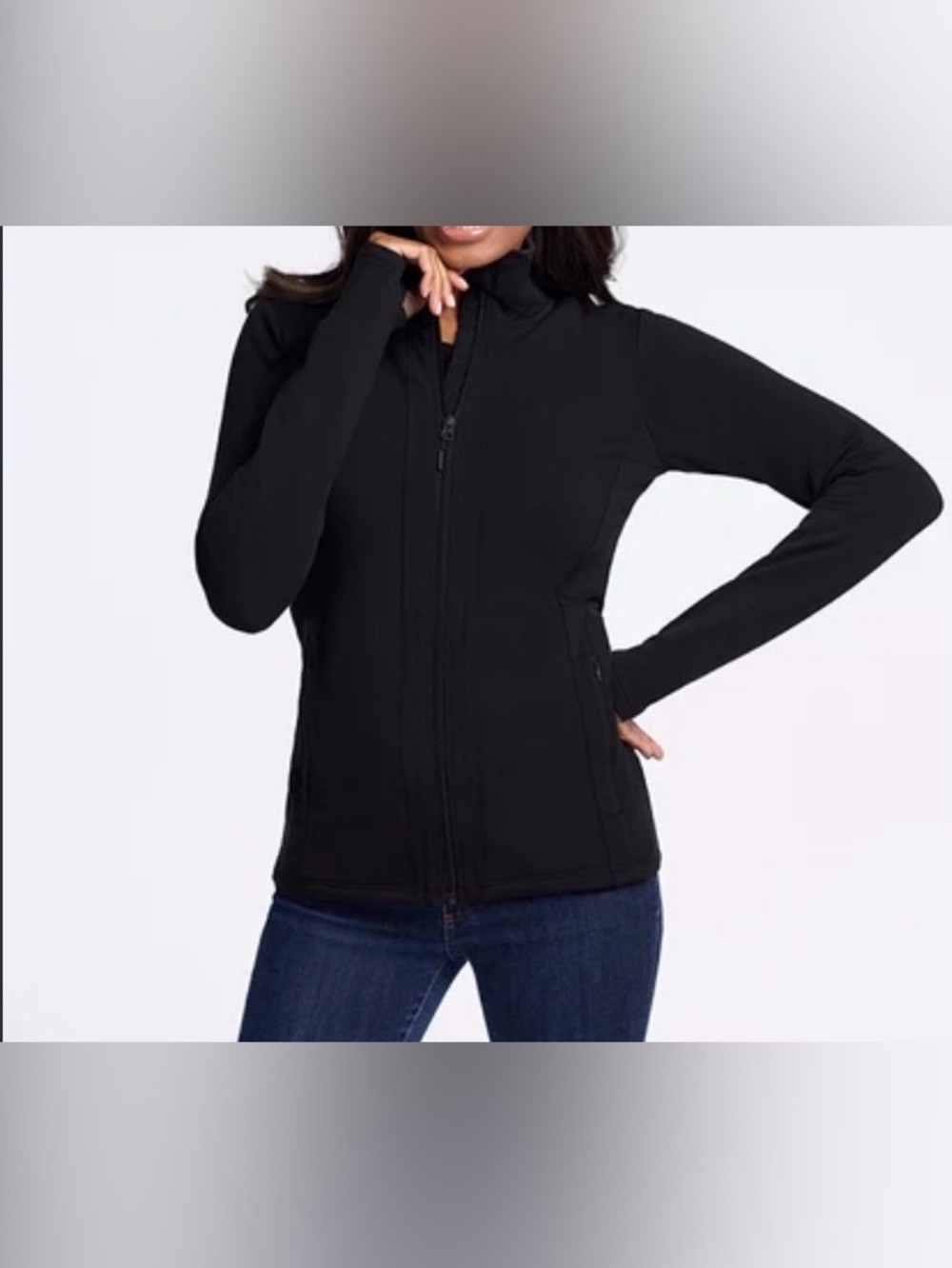 Woolx Black Finley Durafrost 100% Merino Wool Zip-Up Sweatshirt Small Fall